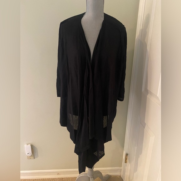 Women’s Black Label by Chico’s Black Cardigan Sweater Wrap - Picture 1 of 5